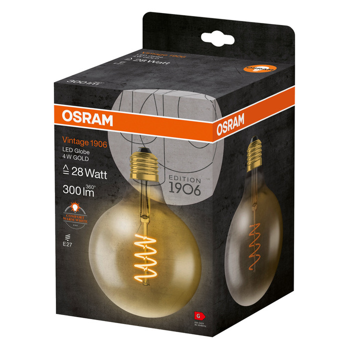 Osram Vintage 1906 LED-pære globe 4 W E27